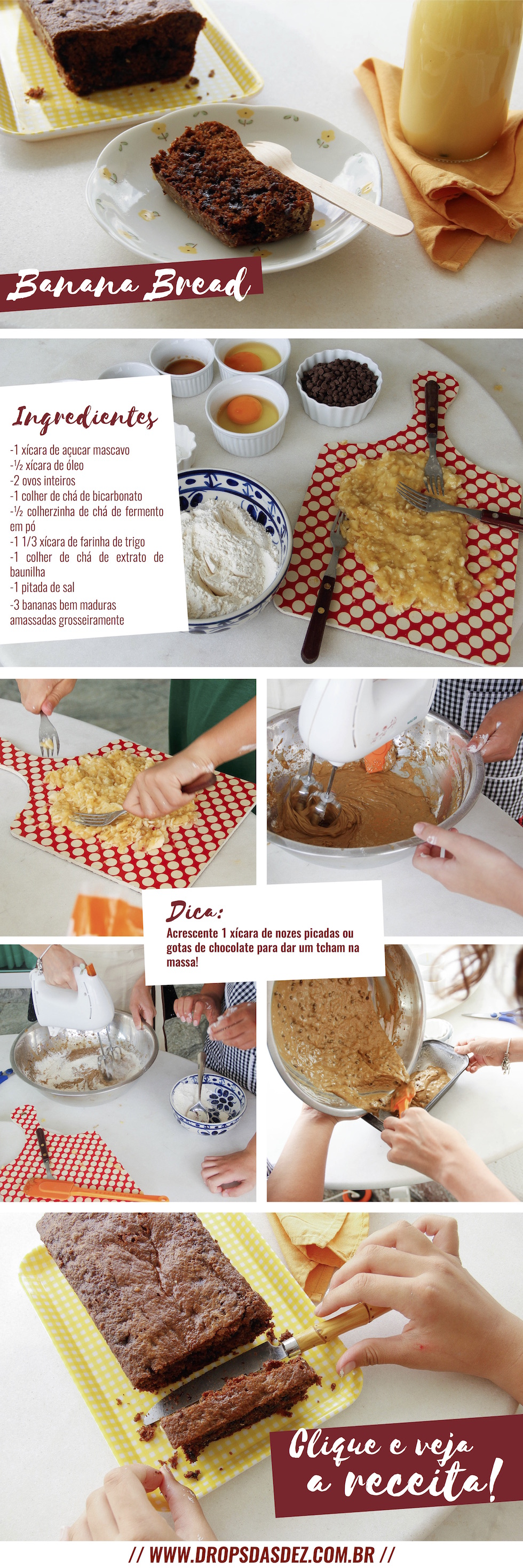 Banana Bread Bolo de Banana Americano