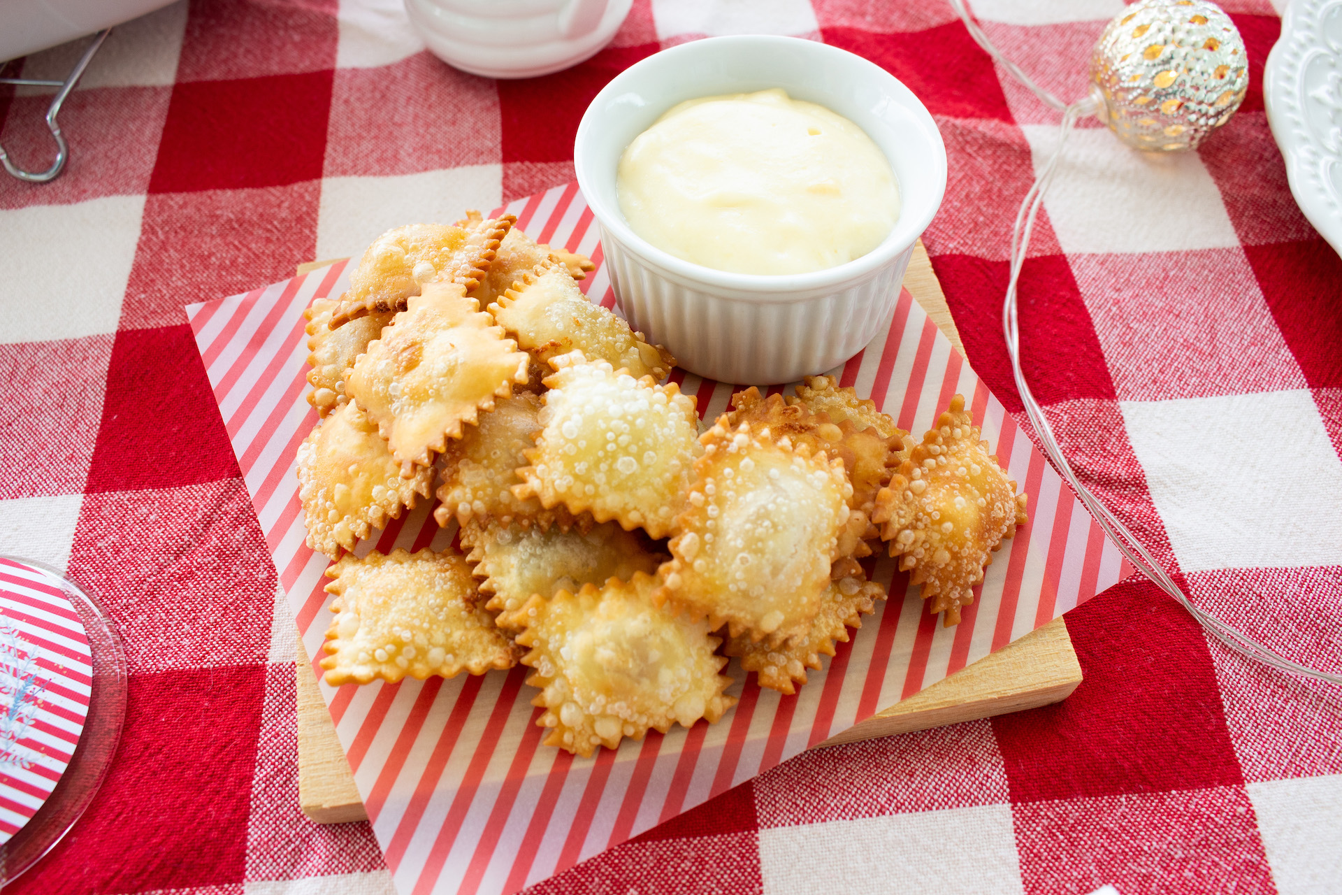 ravioli frito com queijo trufado receita ceia de natal em casa