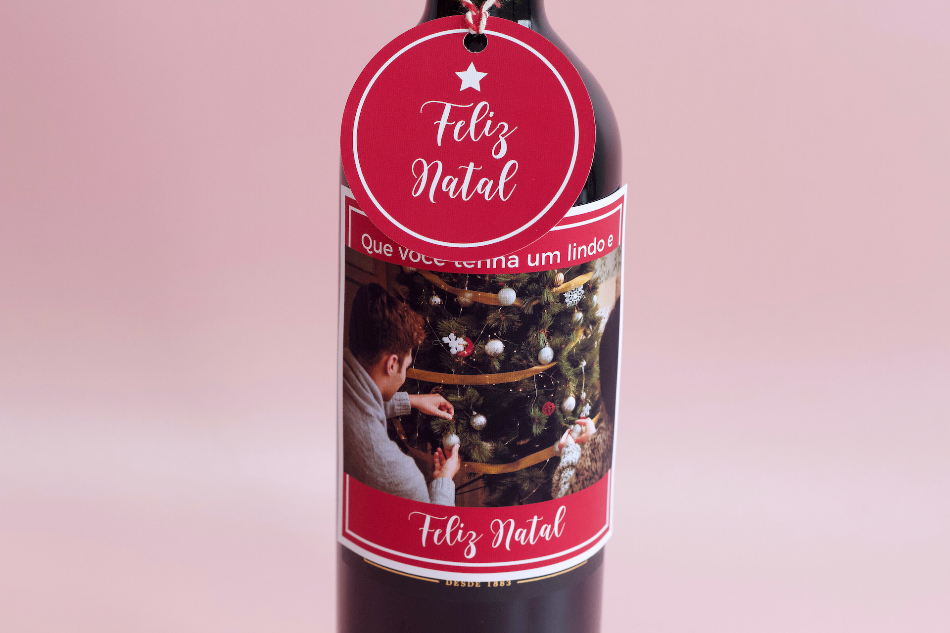 presente de natal vinho personalizado