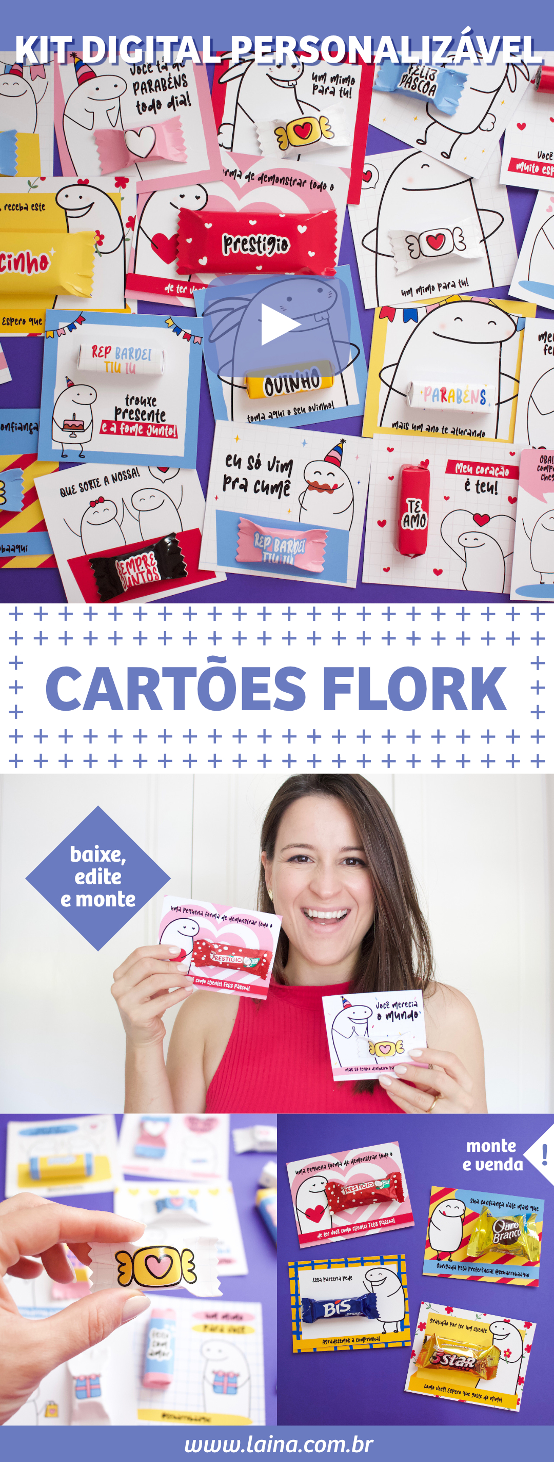 Cartões FLORK inspirados na tendência OVO BENTÔ CAKE - Dica de Lembrancinha {PARA IMPRIMIR}